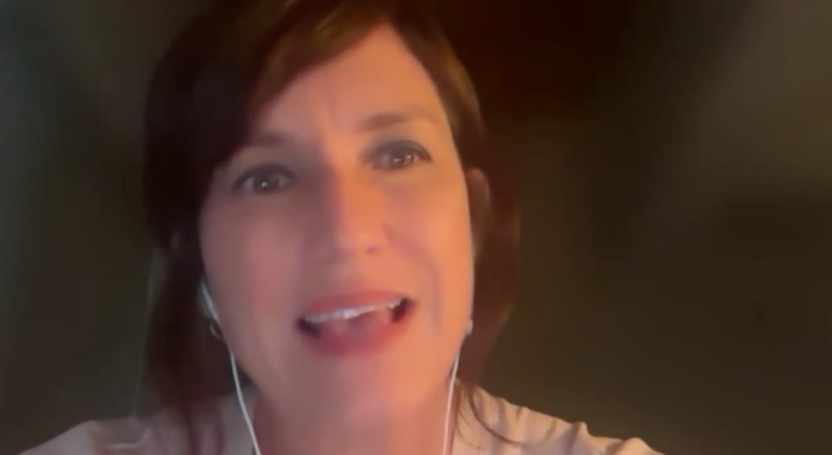 Author Jennie Erin Smith on a Zoom call